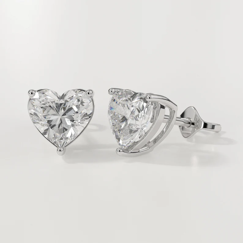 HEART SOLITAIRE EARRINGS