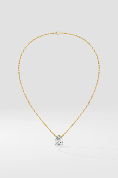PEAR SOLITAIRE NECKLACE