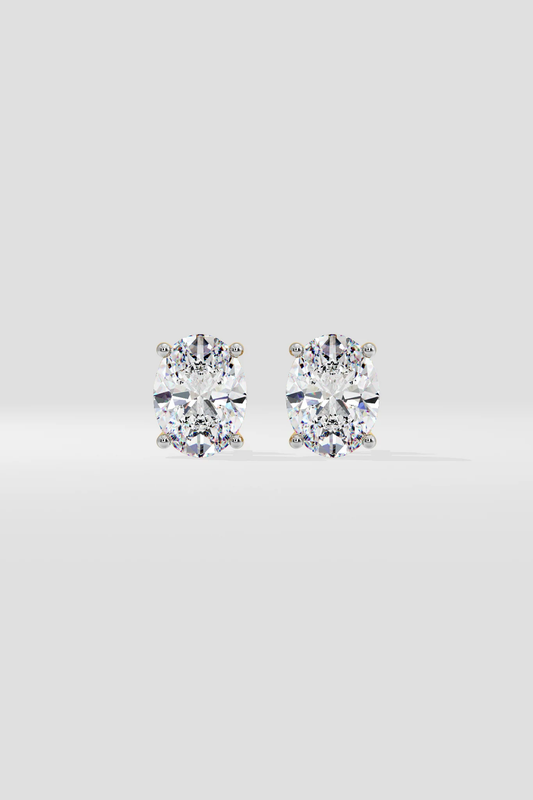 OVAL SOLITAIRE EARRINGS