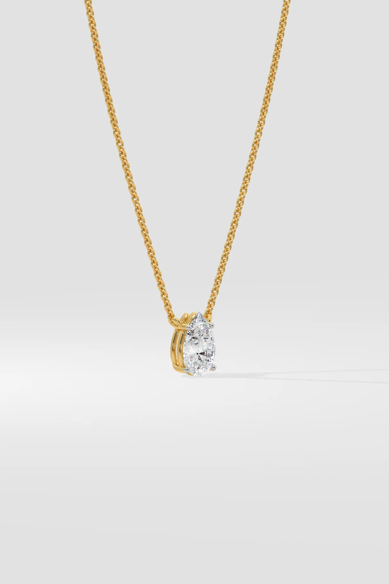 PEAR SOLITAIRE NECKLACE