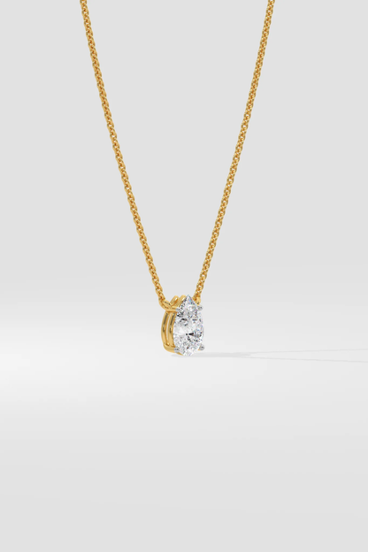 PEAR SOLITAIRE NECKLACE