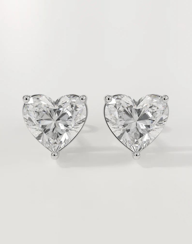 HEART SOLITAIRE EARRINGS