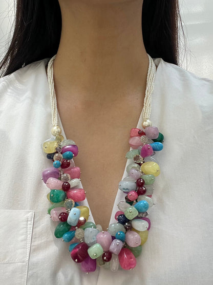 MULTICOLOUR STONE NECKLACE