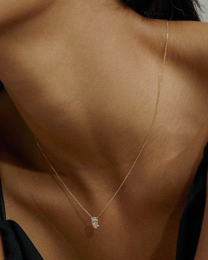 OVAL SOLITAIRE NECKLACE
