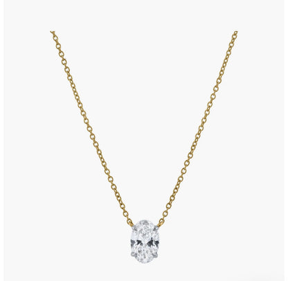 OVAL SOLITAIRE NECKLACE