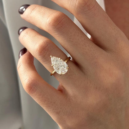PEAR SOLITAIRE RING