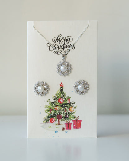 CHRISTMAS PEARL NECKLACE SET